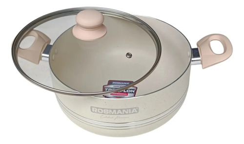 Juego De Ollas X6 Romania Con Antiadherente Profesional Beige