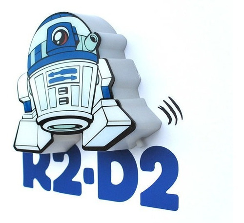 Lampara Mural 3d Mini R2d2 Star Wars