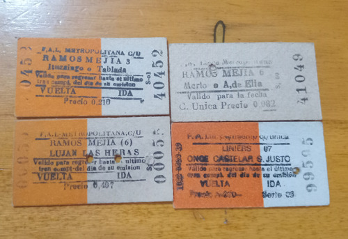 14 Antiguos Boletos Tren Ferrocarril Varios (Usado)