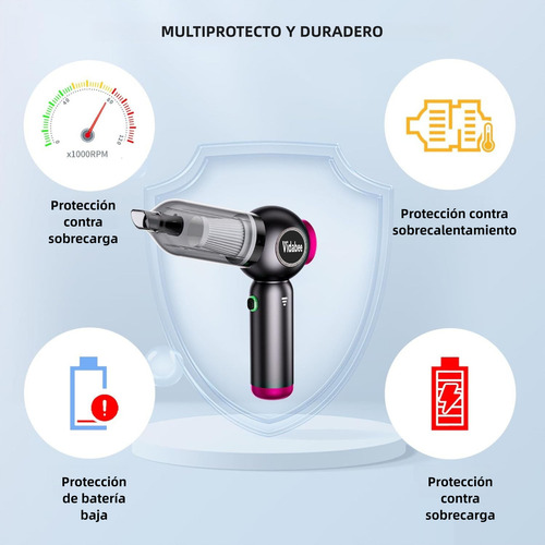Vidabee Aspiradora De Mano Portátil Para Hogar Y Automóvil Color Violeta Oscuro