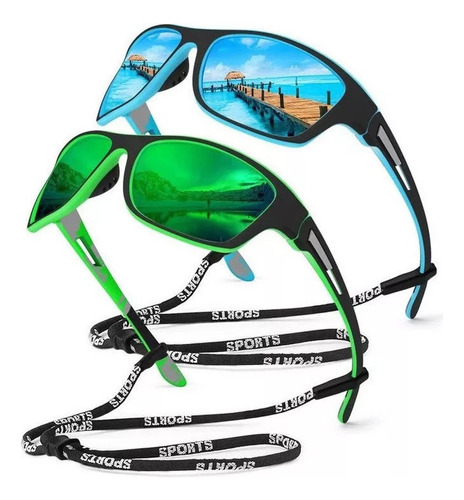 Gafas De Sol Hombre Viaje De Pesca Conduciendo 2 Piezas