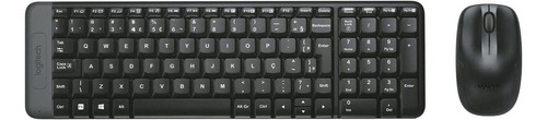 Kit Teclado E Mouse Sem Fio Logitech Mk220 Padrão Abnt2 Preto Preto