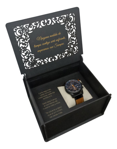 Caja Reloj Boda Compromiso Letras En Relieve 3d Classic