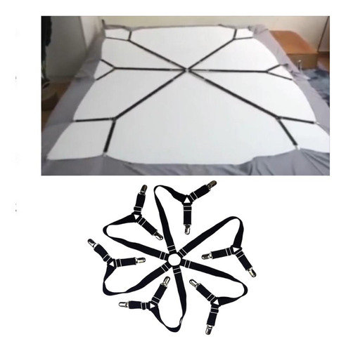 5 Soporte Elástico Para Sábanas, Fundas De Colchón, Negro