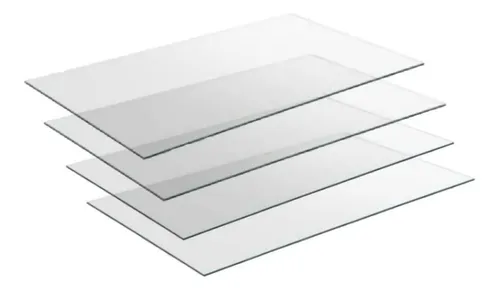 comprar Kit 4 Vidros Expositor Balcão Vitrine Para Loja 50x30 4mm 