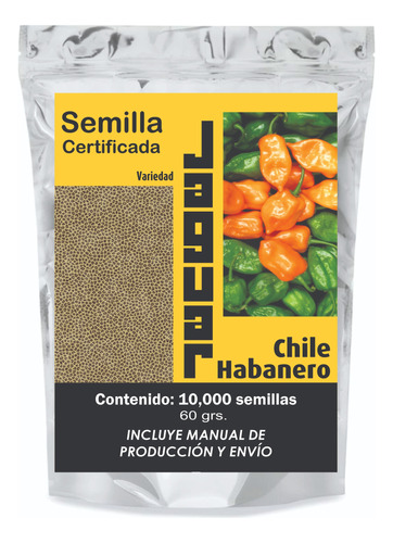 10,000 Semillas De Chile Habanero Jaguar (para 1/2 Hectárea)