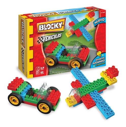 Blocky Vehiculos Caja X40 Piezas Divertite Jugando