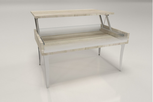 Mesa De Living Luar- Elevable- Patas Cromadas- 90 X 56