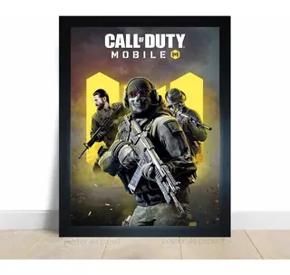 Quadro Call Of Duty Gamer Poster Emoldurado A3 43x34 Cm