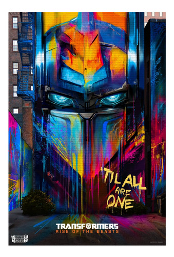 Póster Transformers Optimus Prime Estilo Grafitti Multicolor