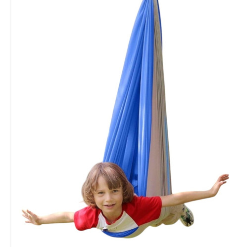 Hamaca Sensorial Doble Tela Azul/gris