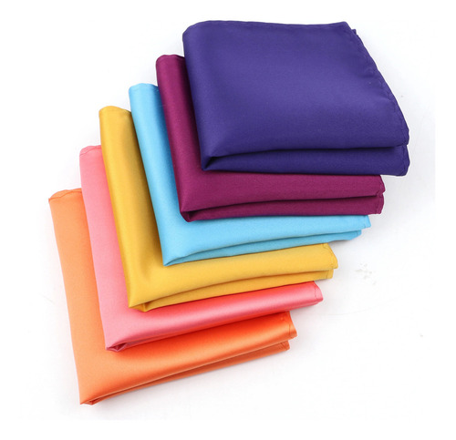 Pañuelo Satín Hombre De Bolsillo Y Traje - Grin Accs Color Azul Diseño De La Tela Liso