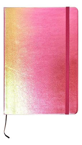 Caderneta Holográfica A5 (21x14cm) - 78 Folhas Pautadas Pink