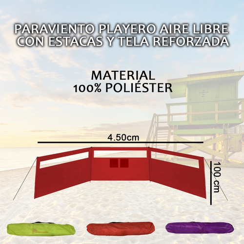 Lona Plegable Para Viento C/ventana Reforzado 4.50 Mts