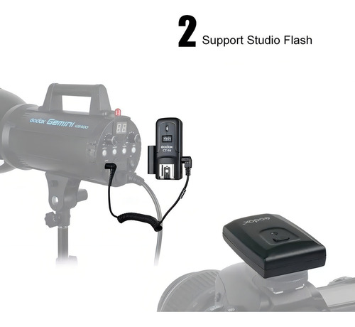 Radio Flash Godox Ct16 Canais Com Transmissor E Receptor Cor Preto