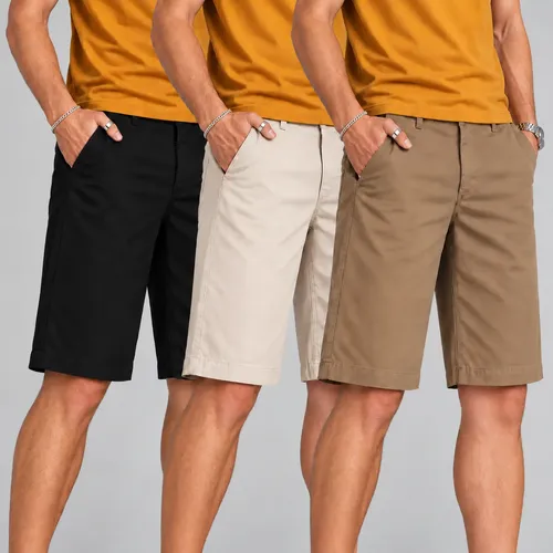 Kit 3 Bermuda Masculina Sarja Short Jeans Social Brim Lisa