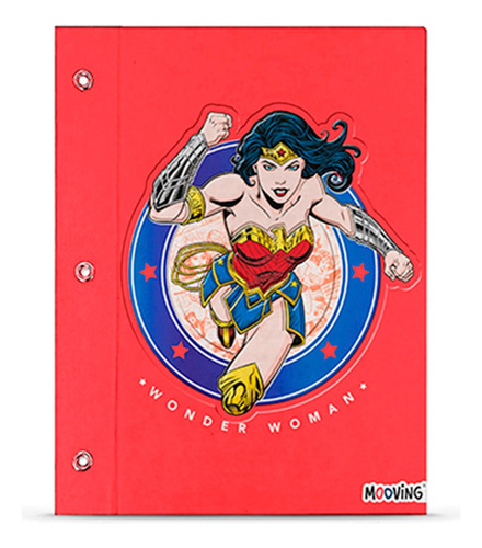 Carpeta Escolar N°3 Mujer Maravilla Wonder Woman Mooving Color Modelo 5