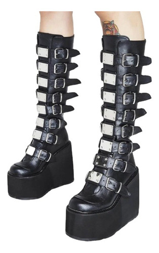 Botas Largas Para Mujer, Zapatos Góticos Con Plataforma, Bot