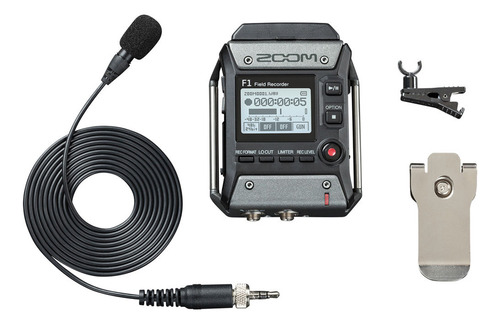 Zoom F1-lp Gravador Portátil Com Microfone Lapela Preto