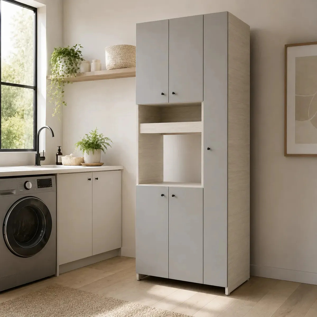 Despensero + Escobero Polar|gris C. Tables