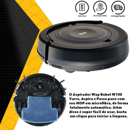 Imagem 4 de 5 de Robô Aspirador Robot W100 Bivolt Wap Vap