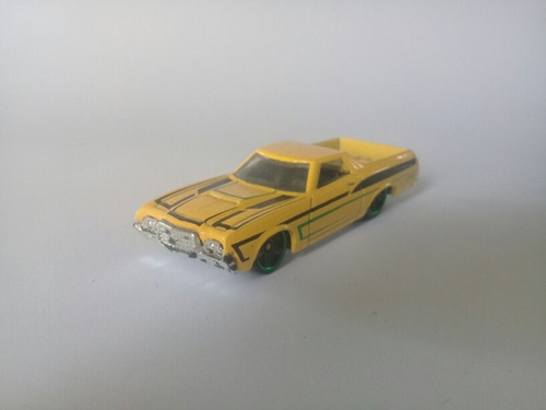 Hot Wheels 72 Ford Ranchero Amarillo Líneas Negras Verdes 