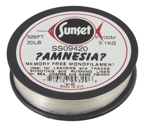 Tanza Nylon Monofilamento Amnesia Sunset 20 Lbs Baja Memoria