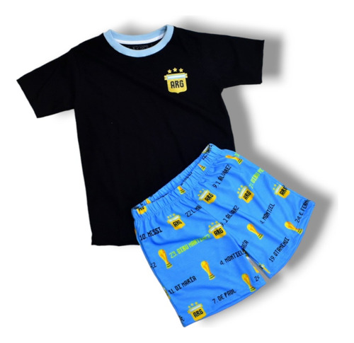 Remera Pijama Afa Messi Argentina Niños Infantil