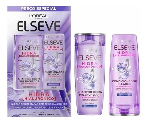 Kit Shampoo 375ml + Condicionador 170ml Hidra Hialurônico El