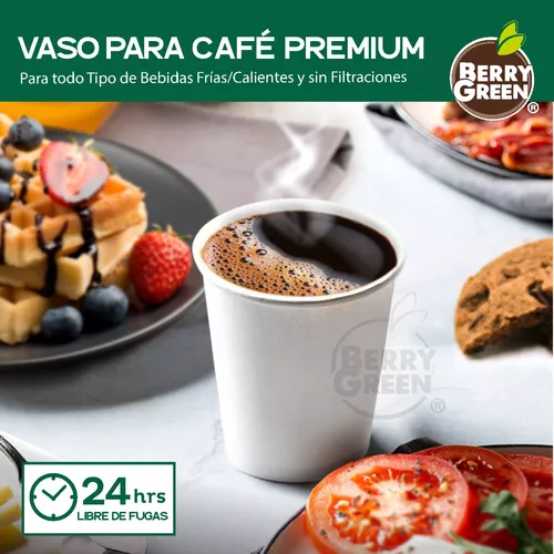 Berry Green 50 Vasos para Cafe de 24 oz (710 ml) Desechables con Tapa y  Manga Protectora, Perfecta P Best Trading VCAF24