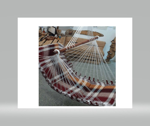 Imagen 2 de 2 de Hamaca Tipo Silla Extensiva Acolchonada En Hilo Algodón
