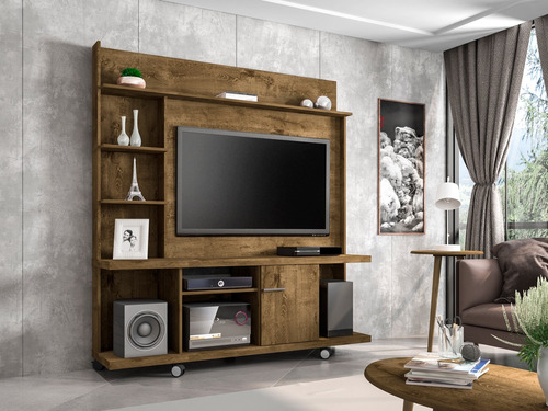 Painel Tv Taurus Com Rack Bancada Cor Madeira Rustica