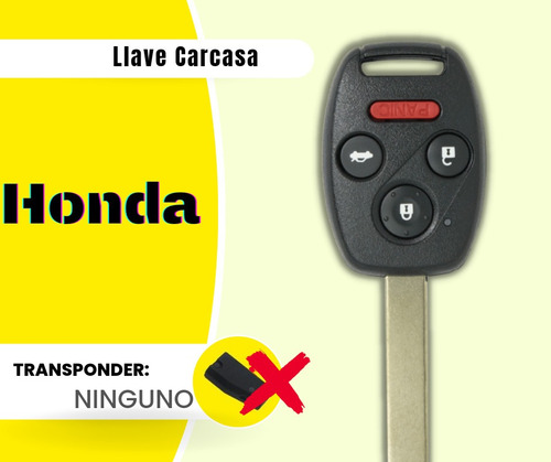 Llave Carcasa 3 Y 4 Botones Honda Fit Pilot Civic Accord 
