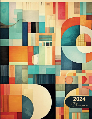 Libro: 2024 Planner: Mid Century Modern Geometric Design: St