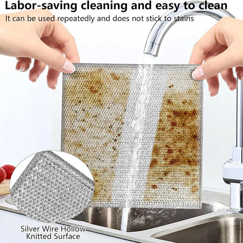 Paño De Cocina Magic Silver Para Limpieza De Ollas, 12, 6 O