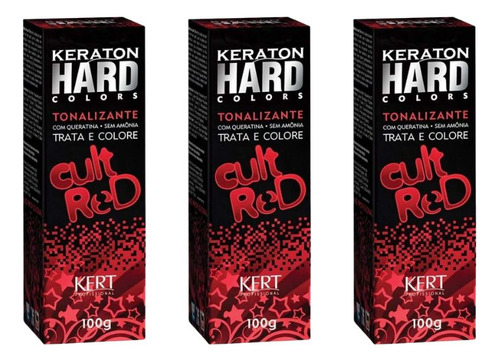 Coloraçao Keraton Hard Colors Cult Red-kit C/3un