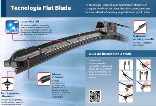 Escobillas Limpiaparabrisas Para Autos Bosch Aero Fit