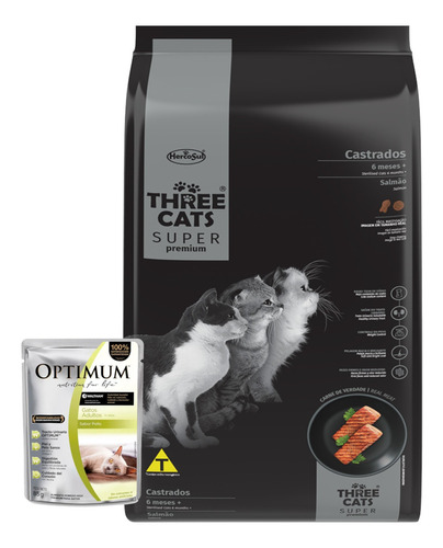 Ración Comida Three Cat Gato Adultos 3 Kg