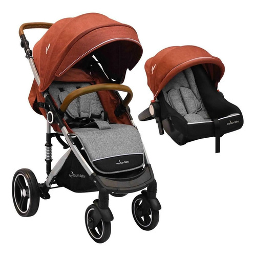 Imagen 5 de 5 de Cochecito de paseo travel system Premium Baby Travel system Tuts Pro bordó con chasis color plateado