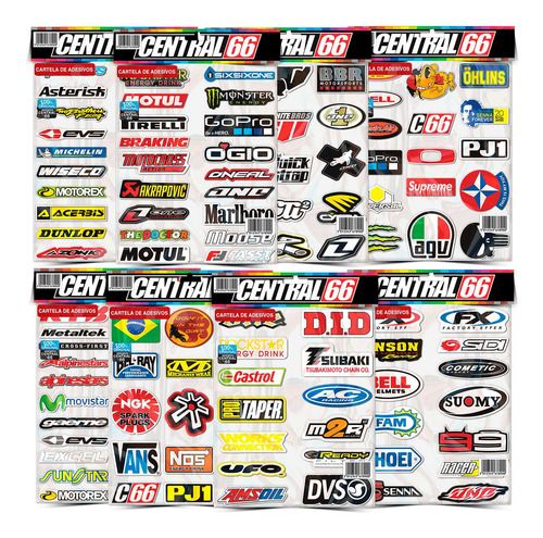 Kit 132 Adesivos Motocross Motul Capacete Lucky Strike 8  M1