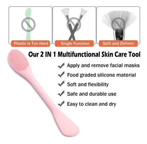 Cepillo Facial 2 En 1 De Silicona Para Limpieza Y Exfoliació Color