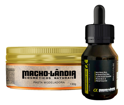 Óleo Para Barba Mentolado + Pomada Modeladora Macho-lândia
