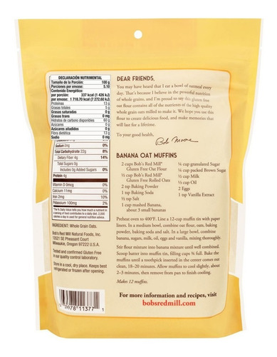 Bob's Red Mill Harina De Avena Gf