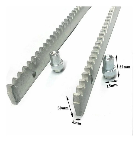 1m Cremallera Acero Motor Portón Automático Para Veloti 1200 Y Titán 1500