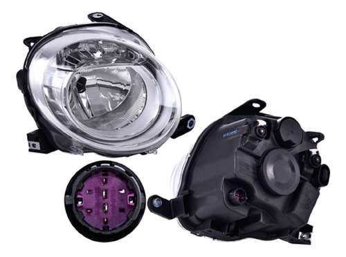 Faro Sup C/motor P/halogeno Fiat 500 Derecho 2011 2012 Depo