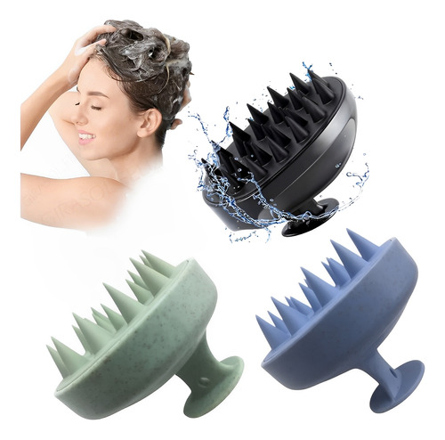 3pcs Cepillo Masajeador De Cuero Cabelludo P/ducha Silicona