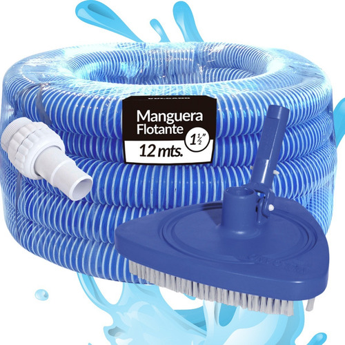 Imagen 1 de 10 de Kit Limpieza Vulcano: Limpiafondo + Manguera X 12mt + Acces.