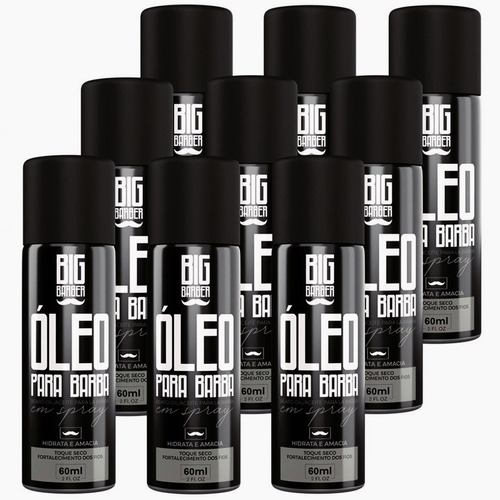 Óleo Para Barba Spray Big Barber 60ml Aerosol Atacado 9 Unid