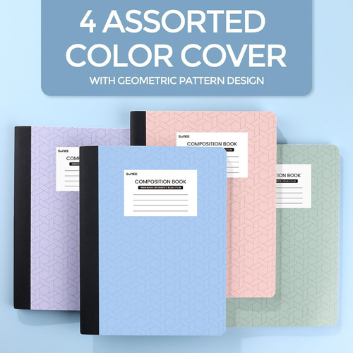 Sunee Composition Cuadernos (pack Of 4) - Paper Ray...