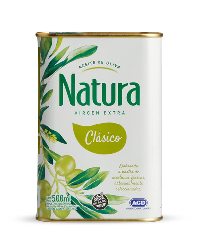 Imagen 1 de 1 de Aceite de oliva virgen extra clásico Natura en lata500 ml 